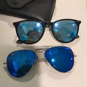 blue flash lense ray bans